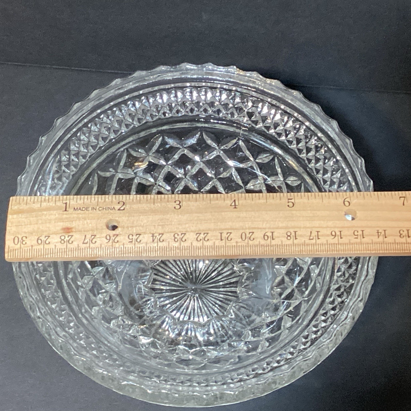Anchor Hocking Wexford Diamond Point Clear Crystal Candy Dish Footed w/ Lid