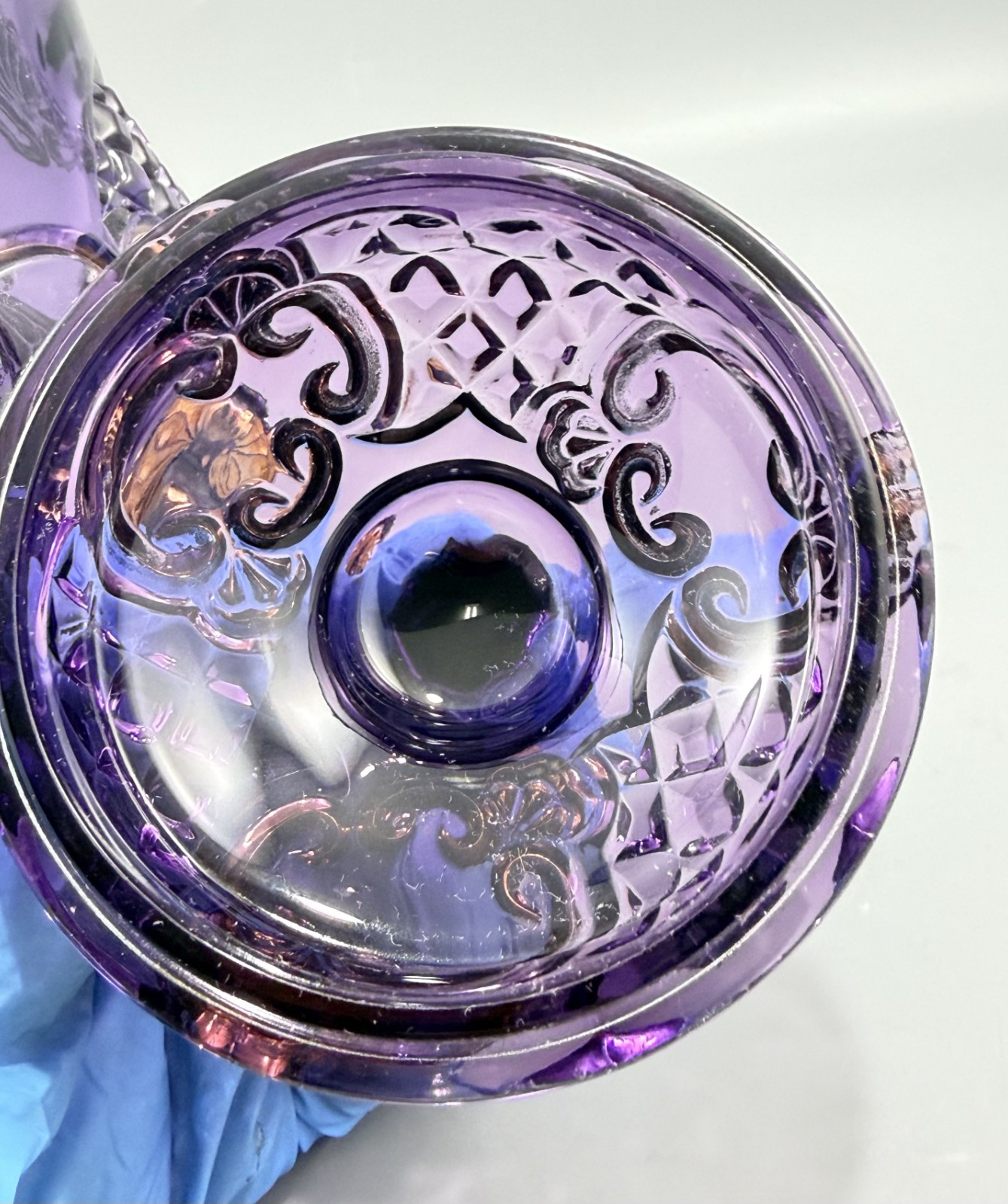 EAPG Riverside Amethyst Glass Croesus Butter Dish Creamer Sugar Bowl Set of 4