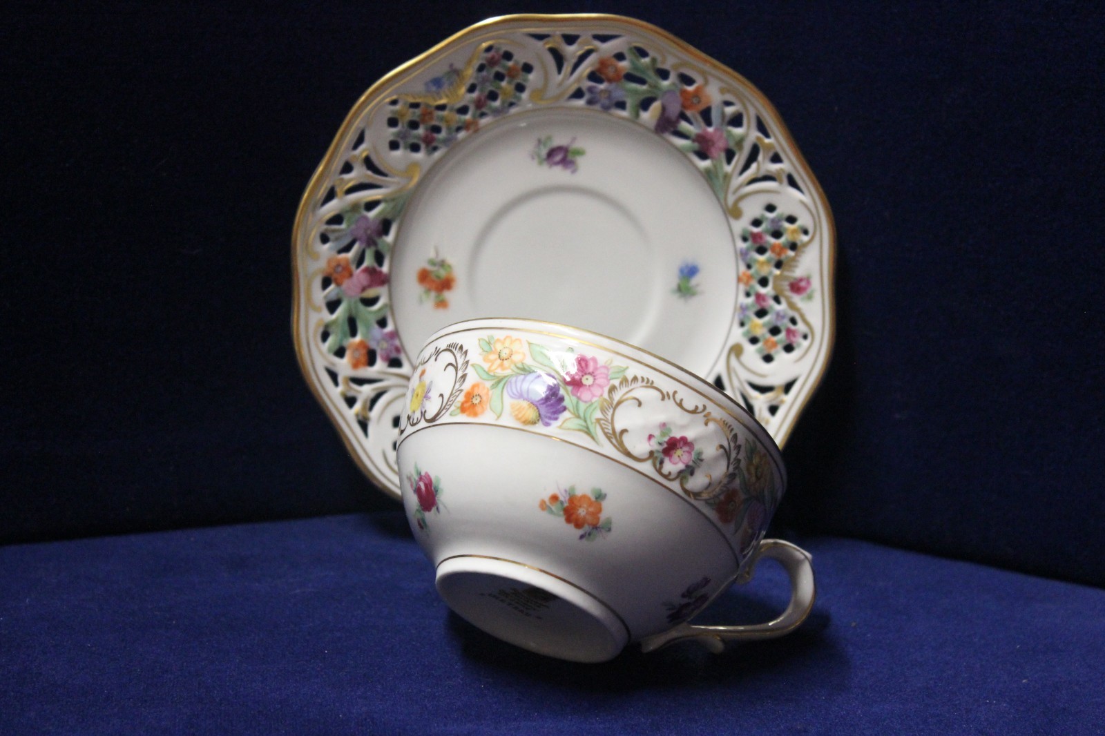 Schumann Bavaria Dresden Empress Chateau Flat Teacup & Saucer Set, 12 Sets Avail