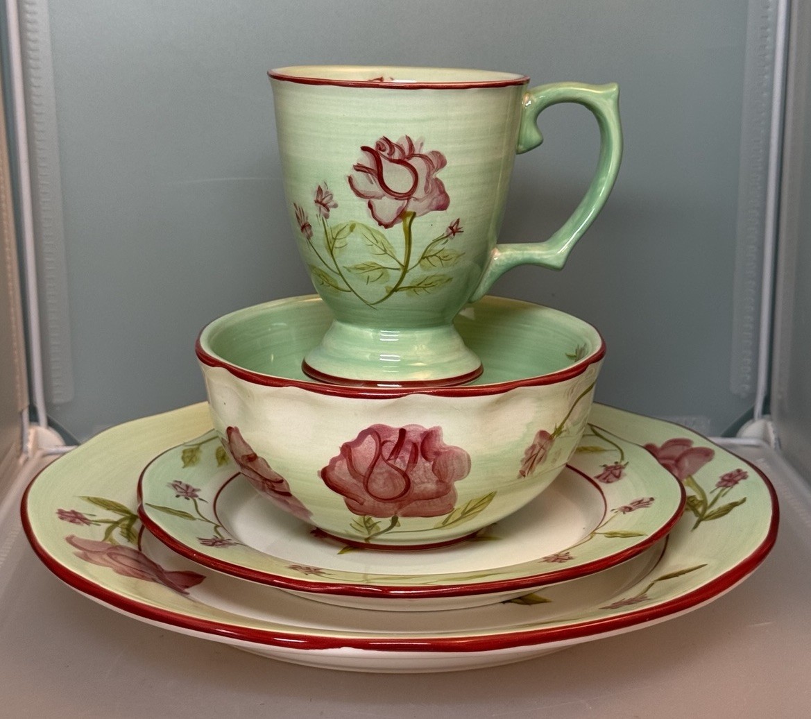 12pc Rose Garden by Canterbury Potteries Toby Pieri design 2 Place Settings Plus