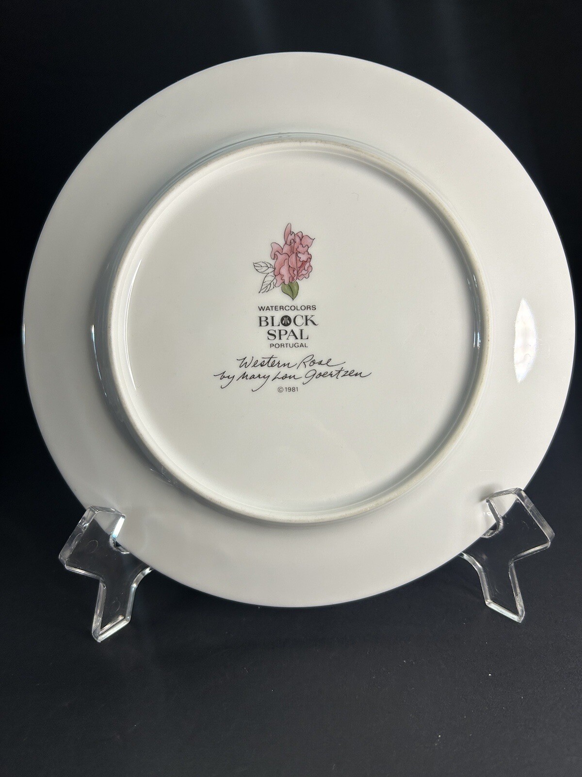Block Spal Watercolors 7-7/8″ Salad Plates Rose, Trillium, Geranium, Iris Set/4
