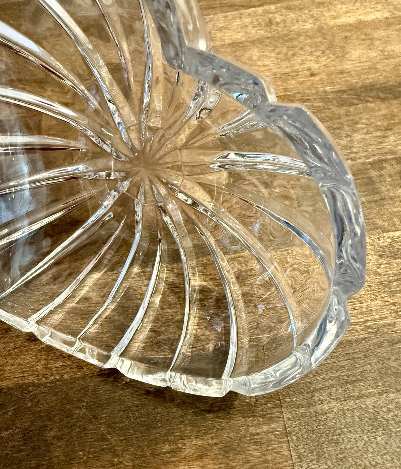 Vintage Heart Shaped Crystal Bowl Heavy Clear Cut Crystal Candy Trinket Dish 6.5