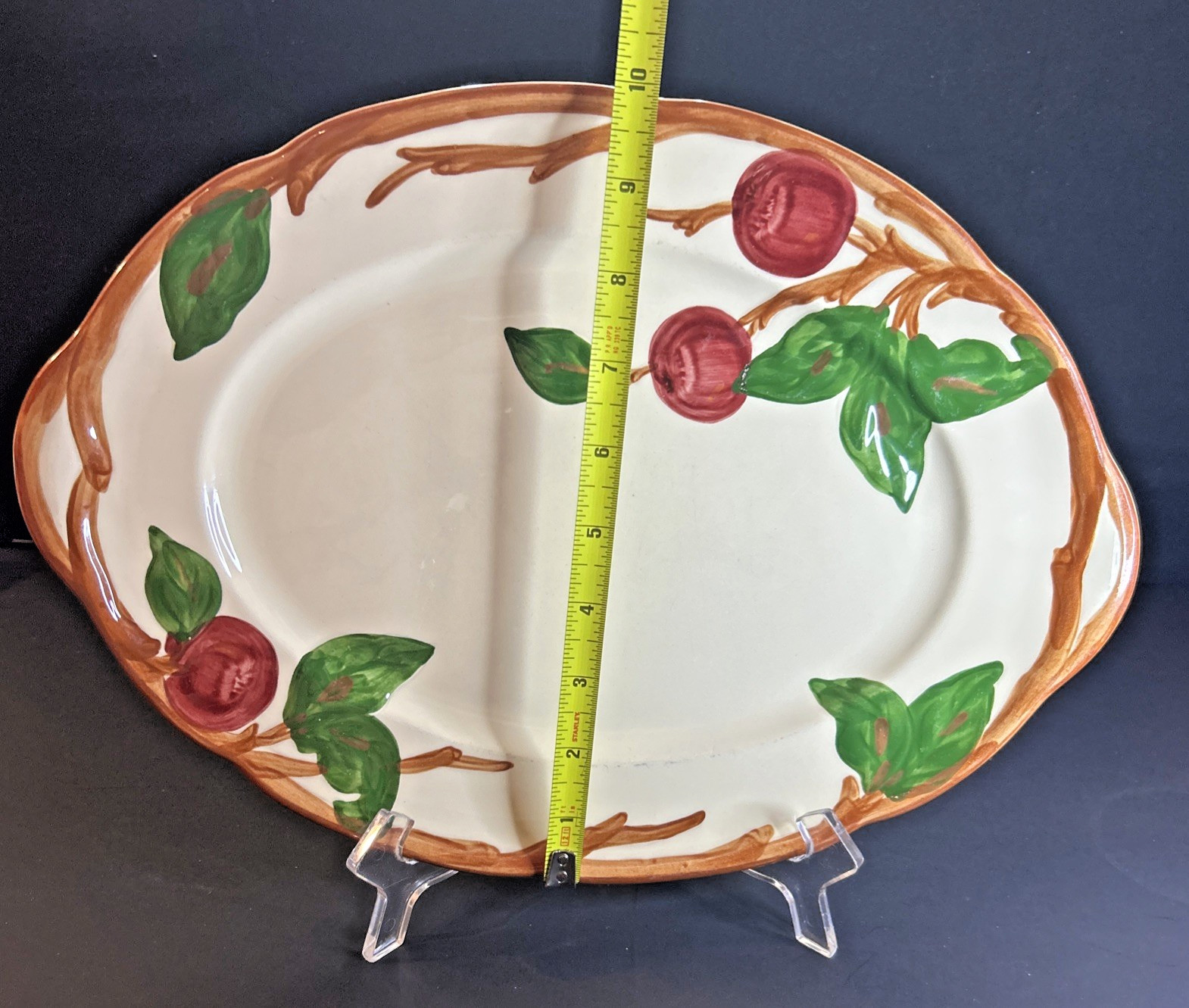 Franciscan Earthenware Apple Pattern Oval Serving Platter 14″x10″ USA
