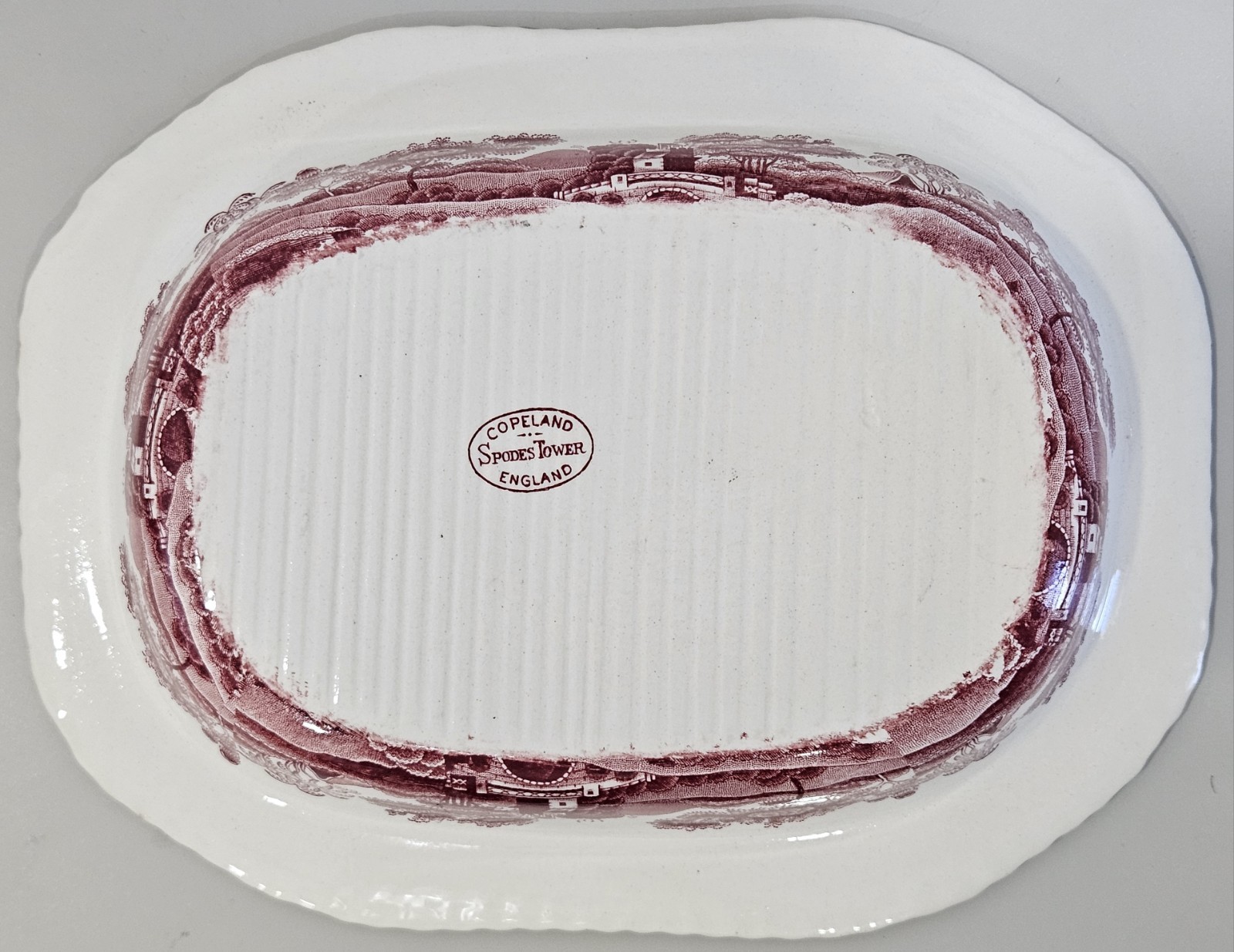 Copeland Spode Tower Pink Small SERVING BOWL DISH 7.25”x9.75″ Old Mark England