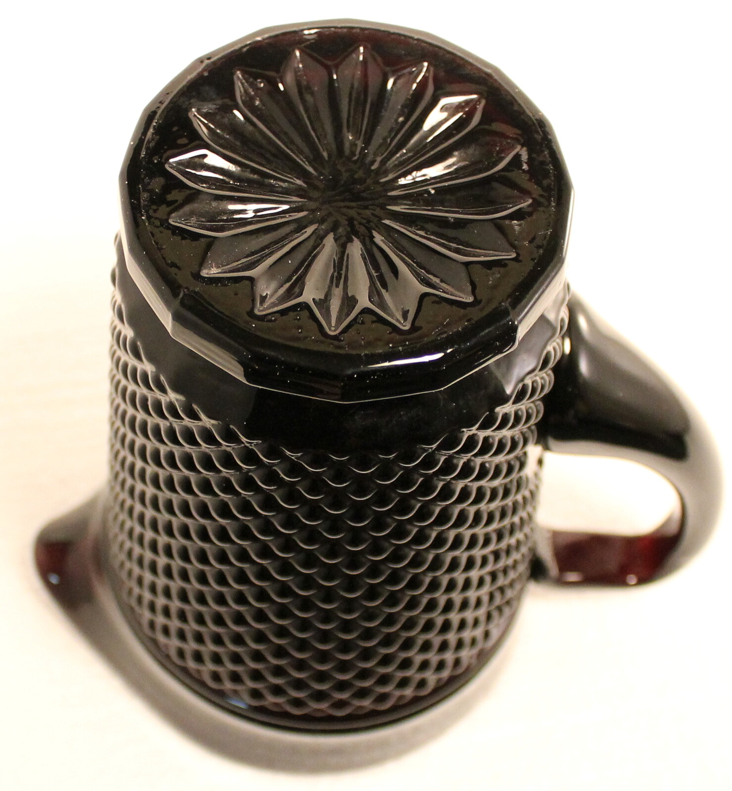 Heavy Amethyst Purple Hobnail Pitcher 7 1/4″ Tall 2 3/4 Pounds EXCELLENT
