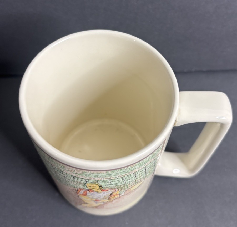 Russ Berrie Tennis Player Coffee Mug 1980s Handled Vintage 4.5″