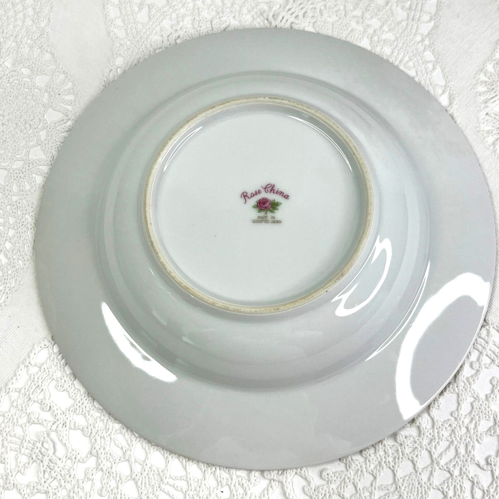 Vintage Rose China Rim Soup Bowls Set Of 6 Occupied Japan 8″ Elegant Dining