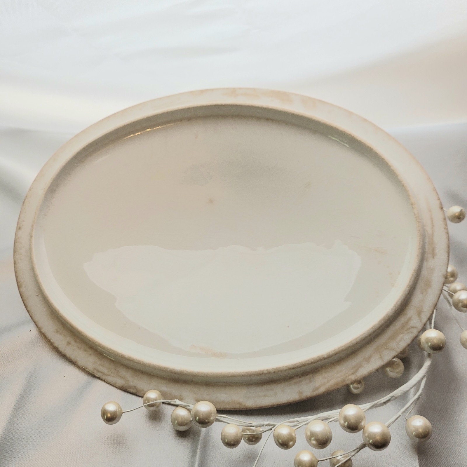Vtg Royal China International Covered Casserole W/Pink Rose Garland Blue Scroll