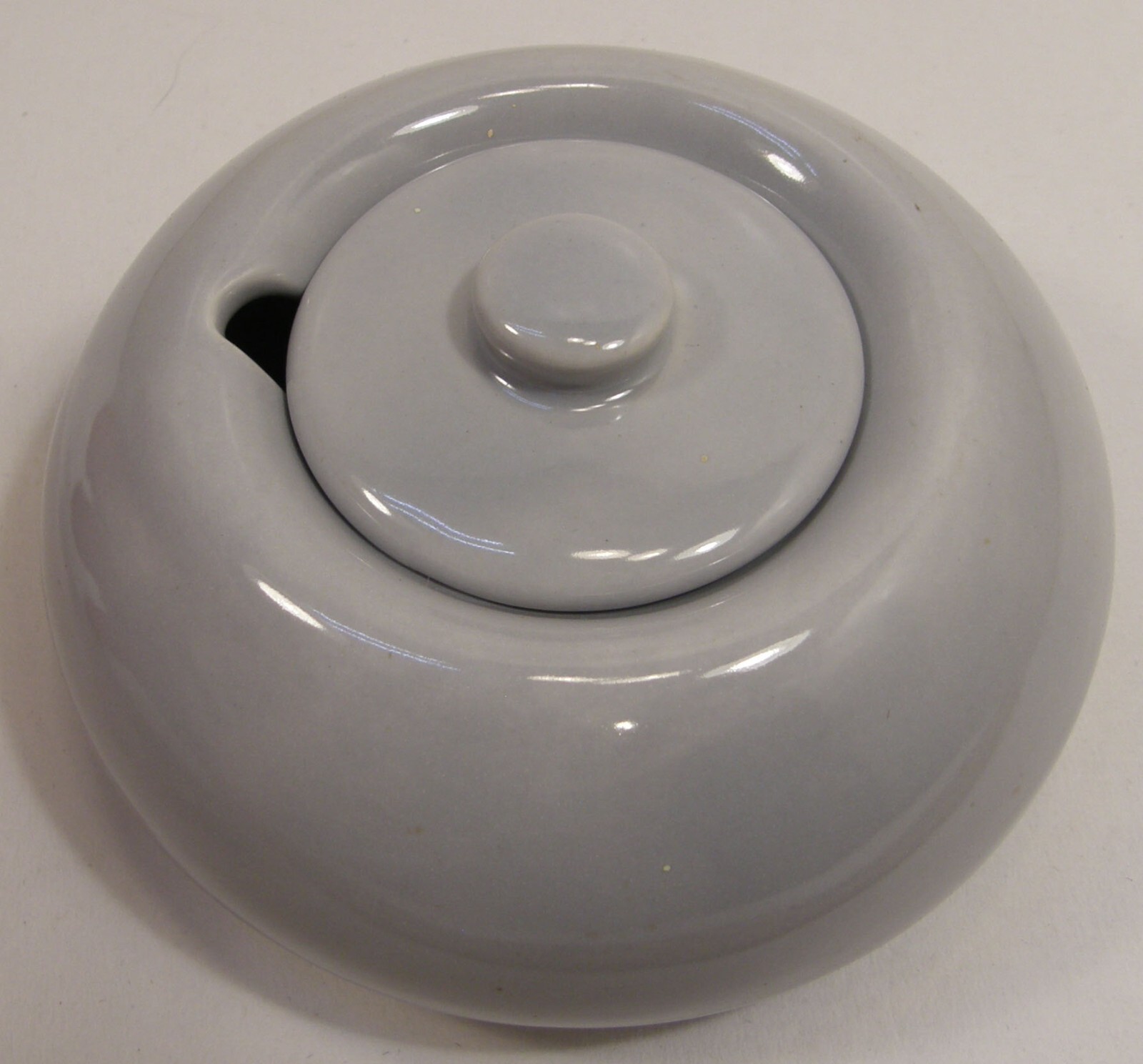 VINTAGE MCM HOLLYDALE CALIFORNIA POTTERY MALIBU MODERN GRAY SUGAR BOWL & LID