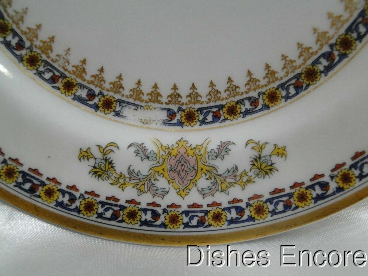 Haviland (Limoges) Oriental, Blue, Rust, Gold: Bread Plate (s), 6 1/4″, Worn