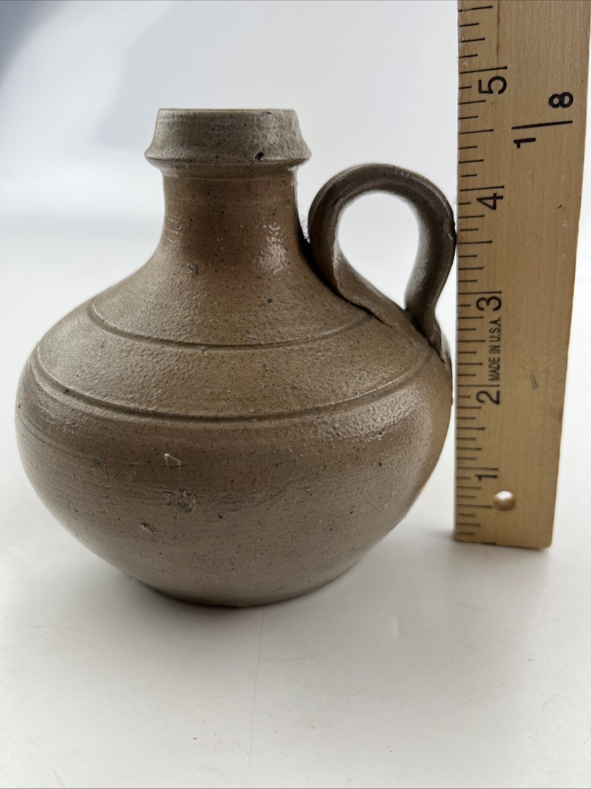 Jugtown Ware Squat Syrup Jug 4 1/2″Tall Stoneware Vintage Antique Primitive