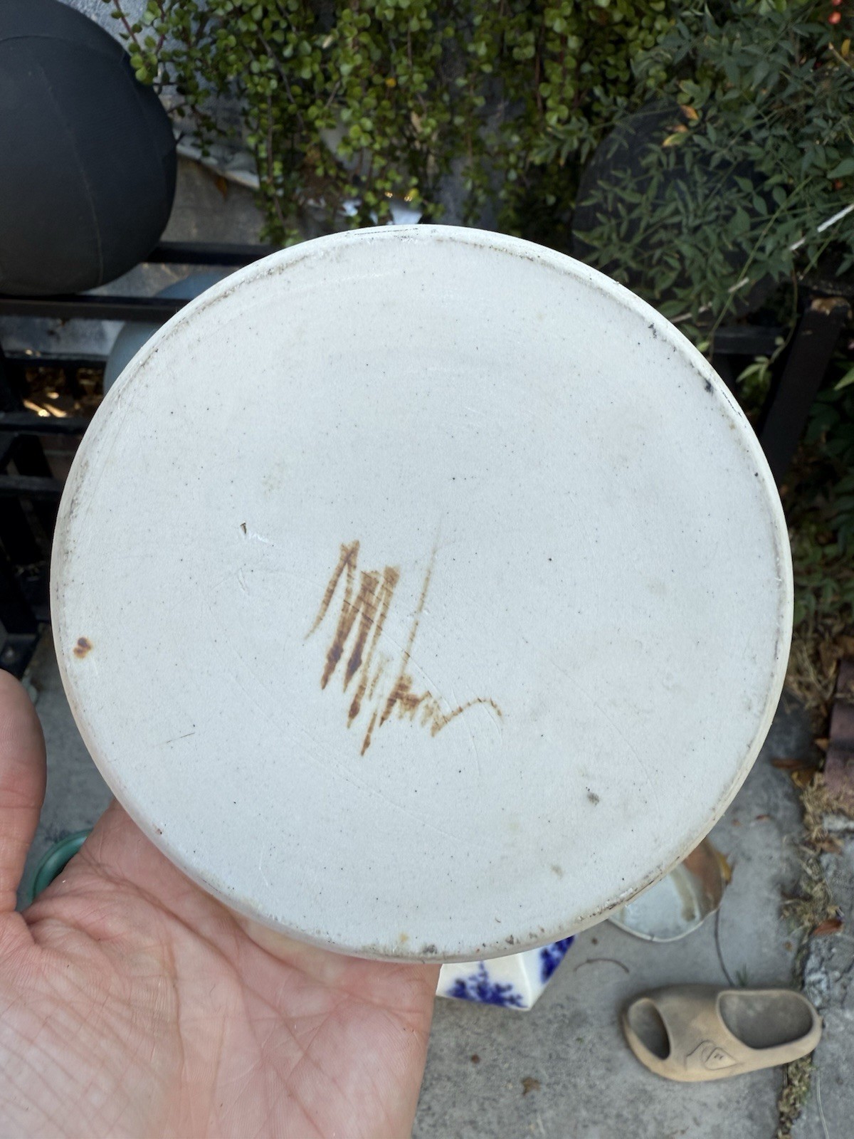 handcrafted studio art pottery plate, likely featuring a textured, unglazed exte