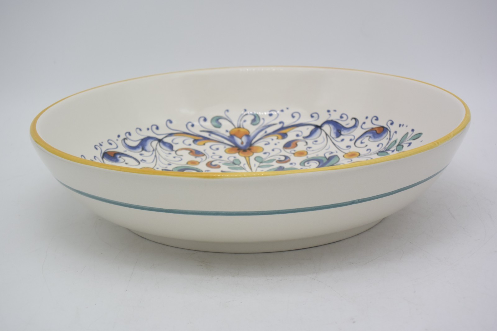 Ceramica Nova Deruta Italy 11″ Pasta Serving Bowl Large Floral Hand Painted