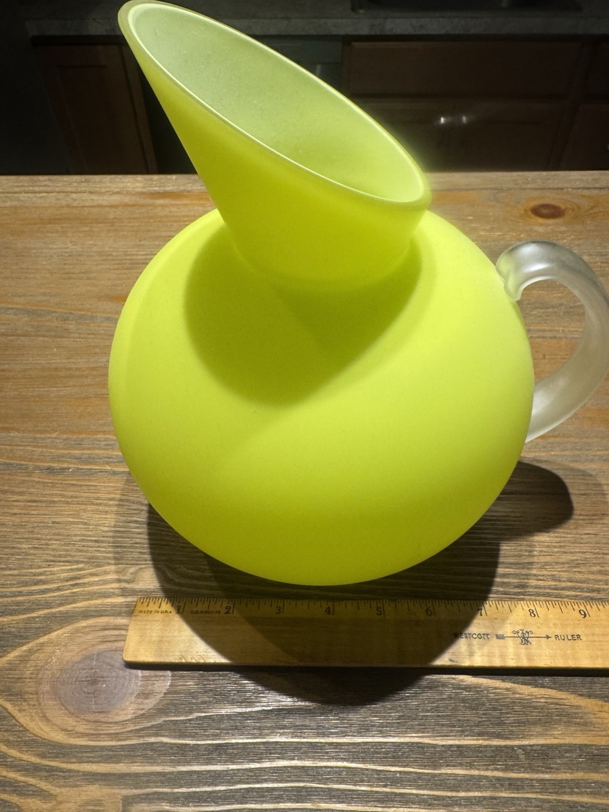 Kosta Boda Anne Nilsson Yellow Art Glass Vase Pitcher Scandinavian Postmodern