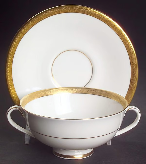 Royal Doulton “Royal Gold” dinnerware, plates, cups, serveware