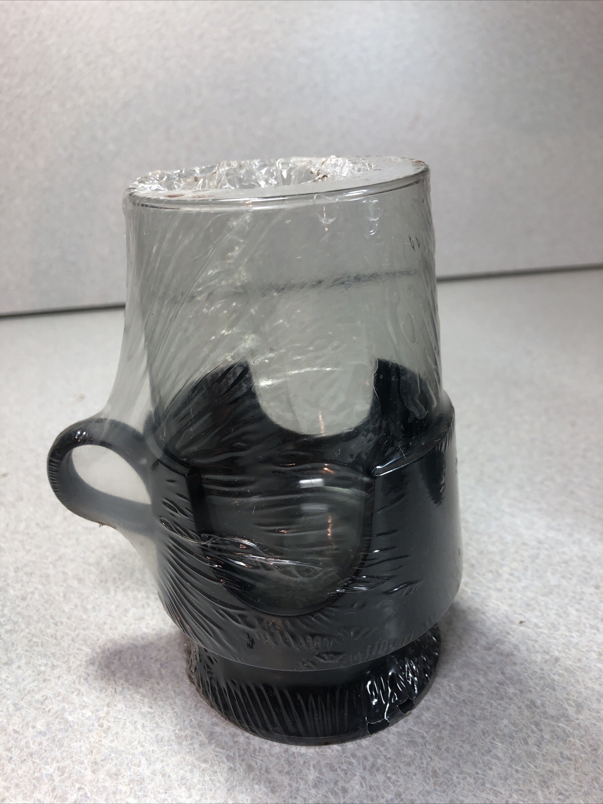 NEW Set of 7 Vintage Corning Glas-Snap Mugs Black Base Glassware 8oz Hot Cold