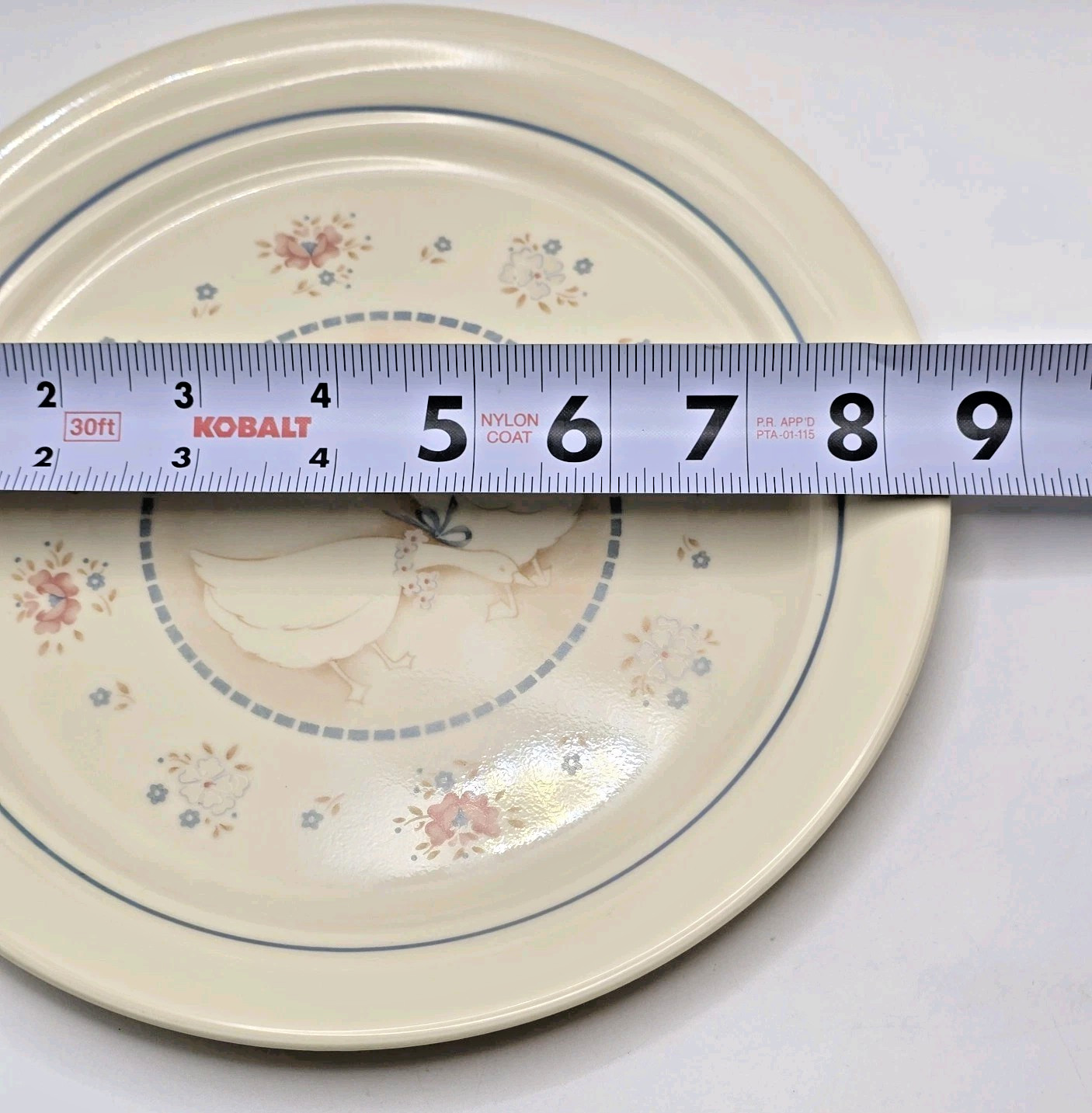 4 Vtg Corelle Country Promenade 8.5″ Retired Salad Plates Goose Cottagecore USA