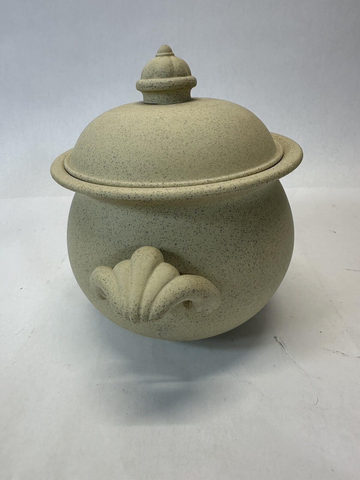Unbranded Set Of Three Ceramic Bean Pots With Lids Fired But Not Glazed