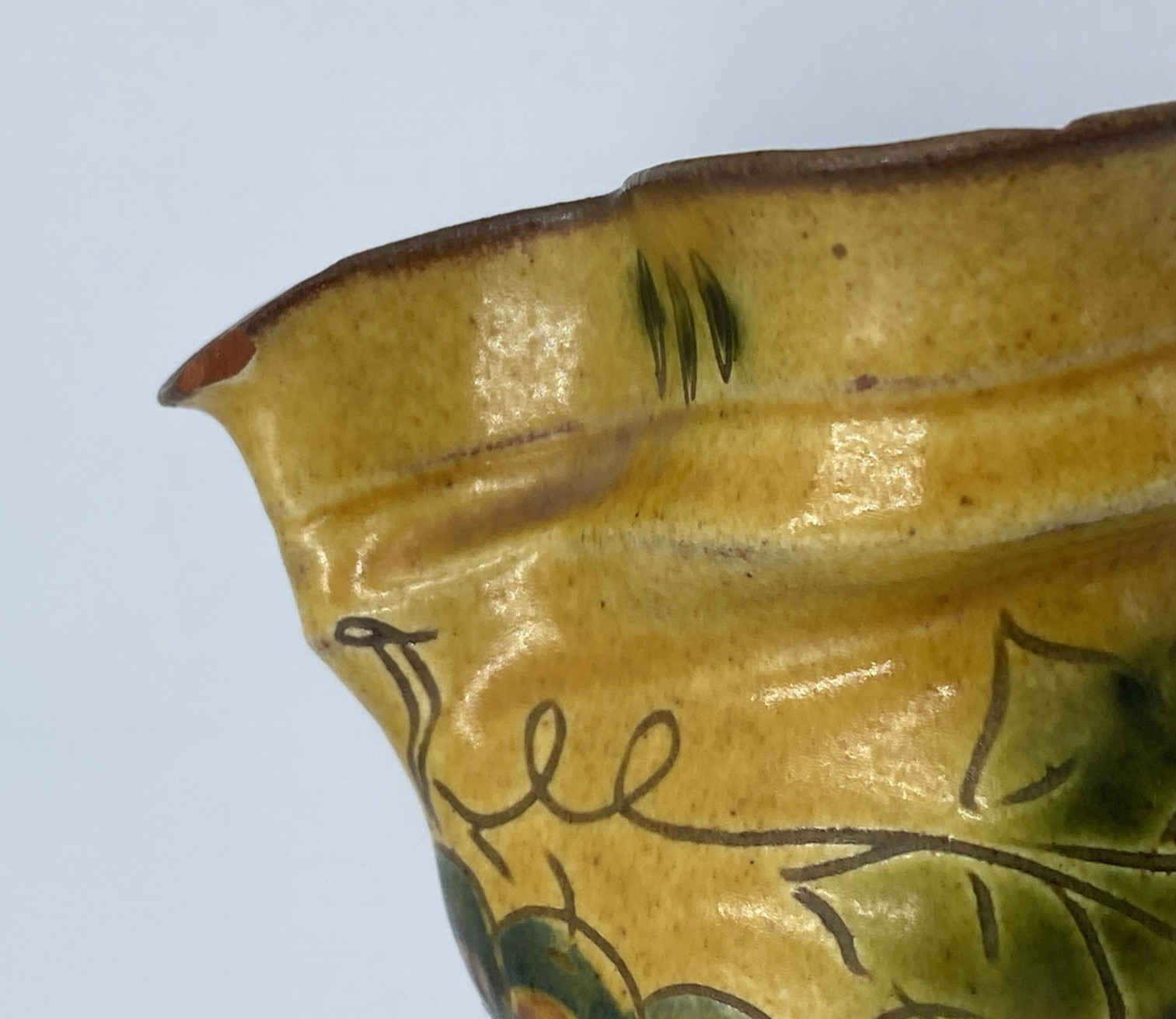 Pottery Creamer/Pitcher & Saucer, Made in SN Liechtenstein, Italian Style, Mini