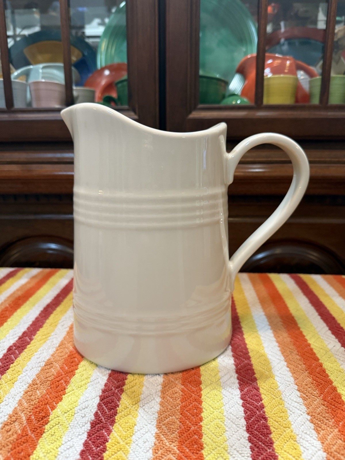 Fiesta Linen Farmhouse Pitcher Pristine New 2026 8 1/2 Inches Tall 74 Ounces
