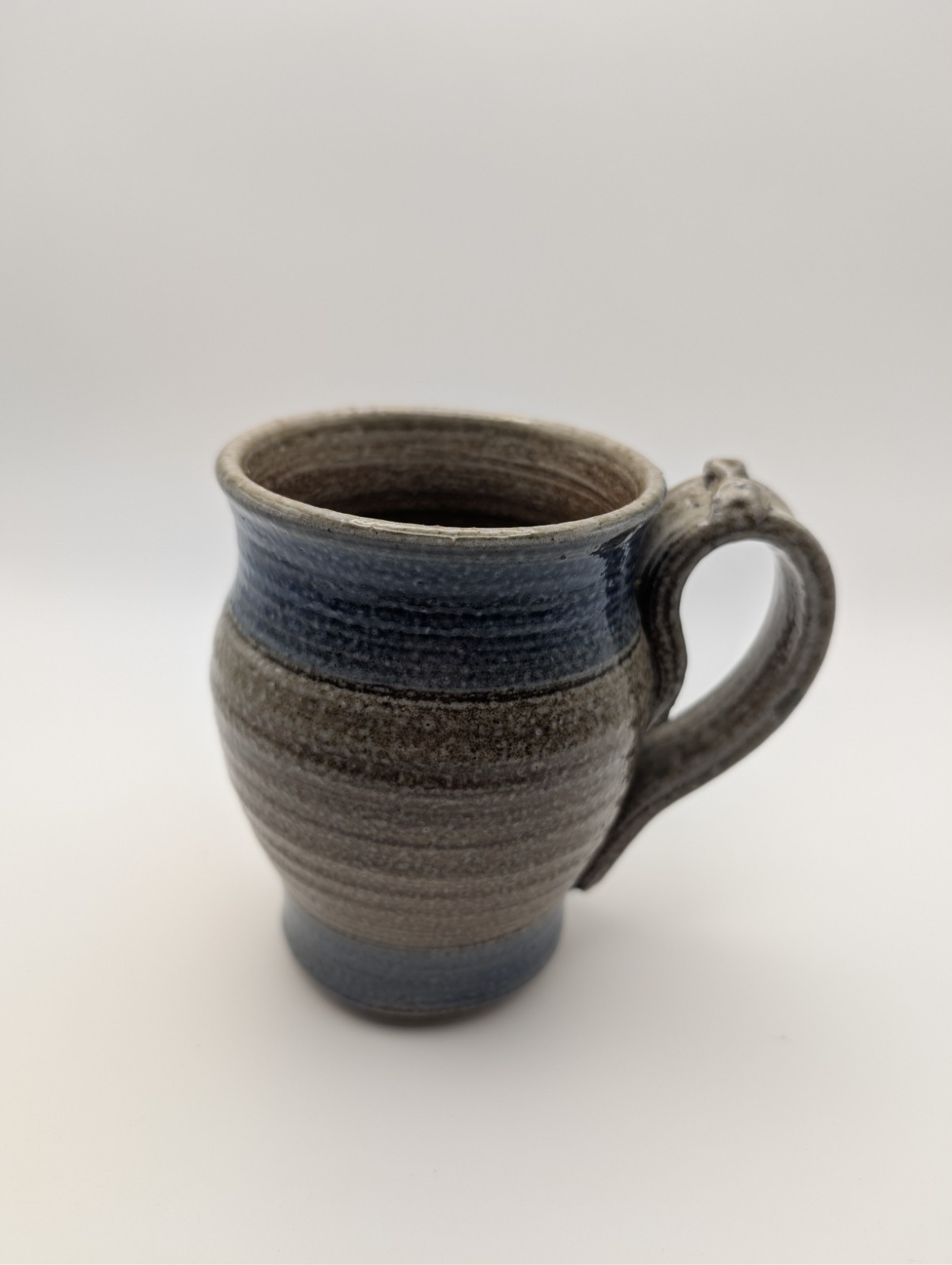 Stoneware Pottery Ceramic Mug Coffee Cup Blue & Brown & Gray