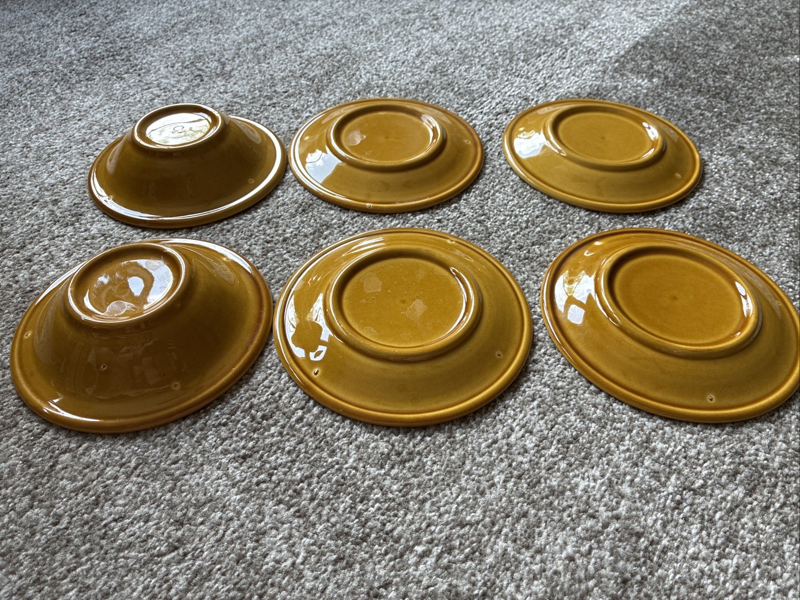 6 Homer Laughlin Coventry Castilian 6” 4 Saucers + 2 Bowls Vintage Granada Boho