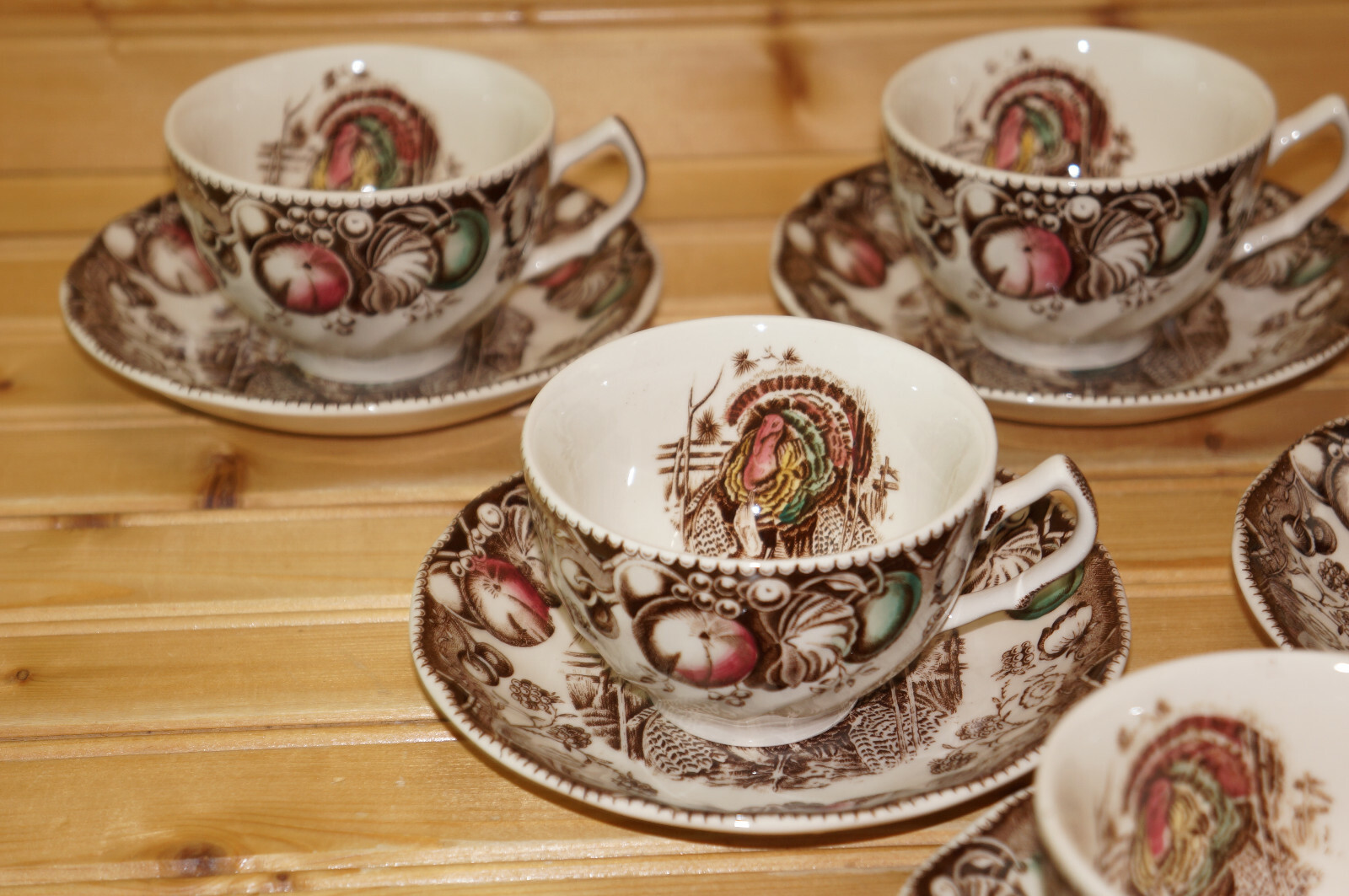 Johnson Brothers His Majesty (6) Cups, 2 1/4″ & (6) Saucers, 5 1/2″ (Box #2)
