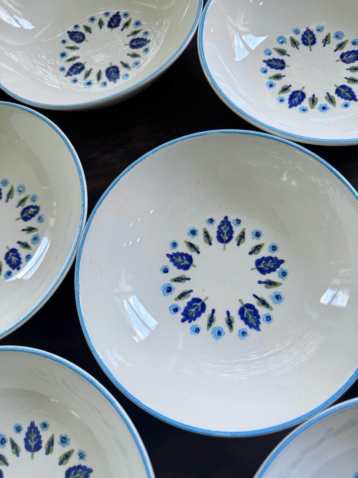 Vintage MCM Marcrest Swiss Alpine Chalet Berry/Dessert Bowls 5 1/4″ Set Of 13