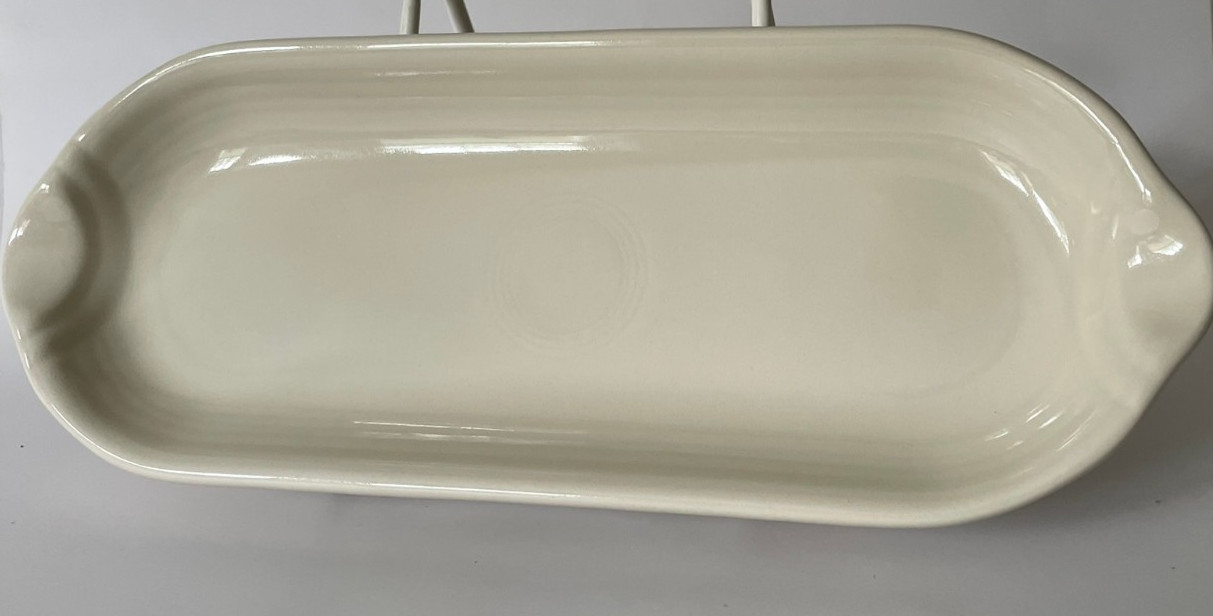 Fiesta Appetizer Relish Utility Tray Linen / Off White USA 9.5″ Ceramic NEW 1st