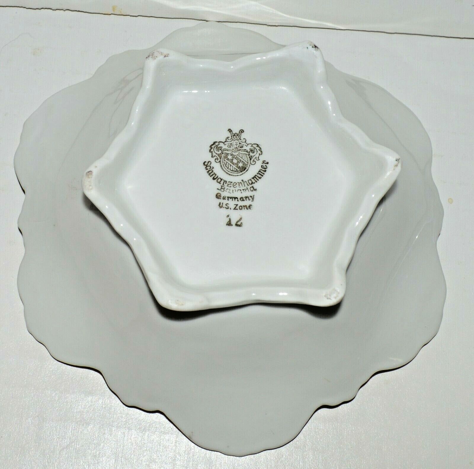 Vintage Schruarzenhammer Bavaria US Zone 12 Victorian Decorative Bowl 5″
