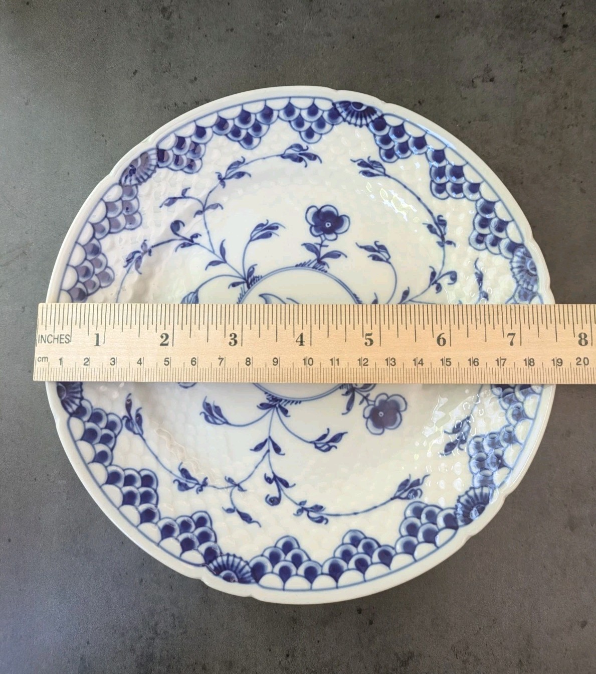Set of Bing & Grondahl B & G Blue Butterfly w Blue Scales Salad Plates 7 7/8″