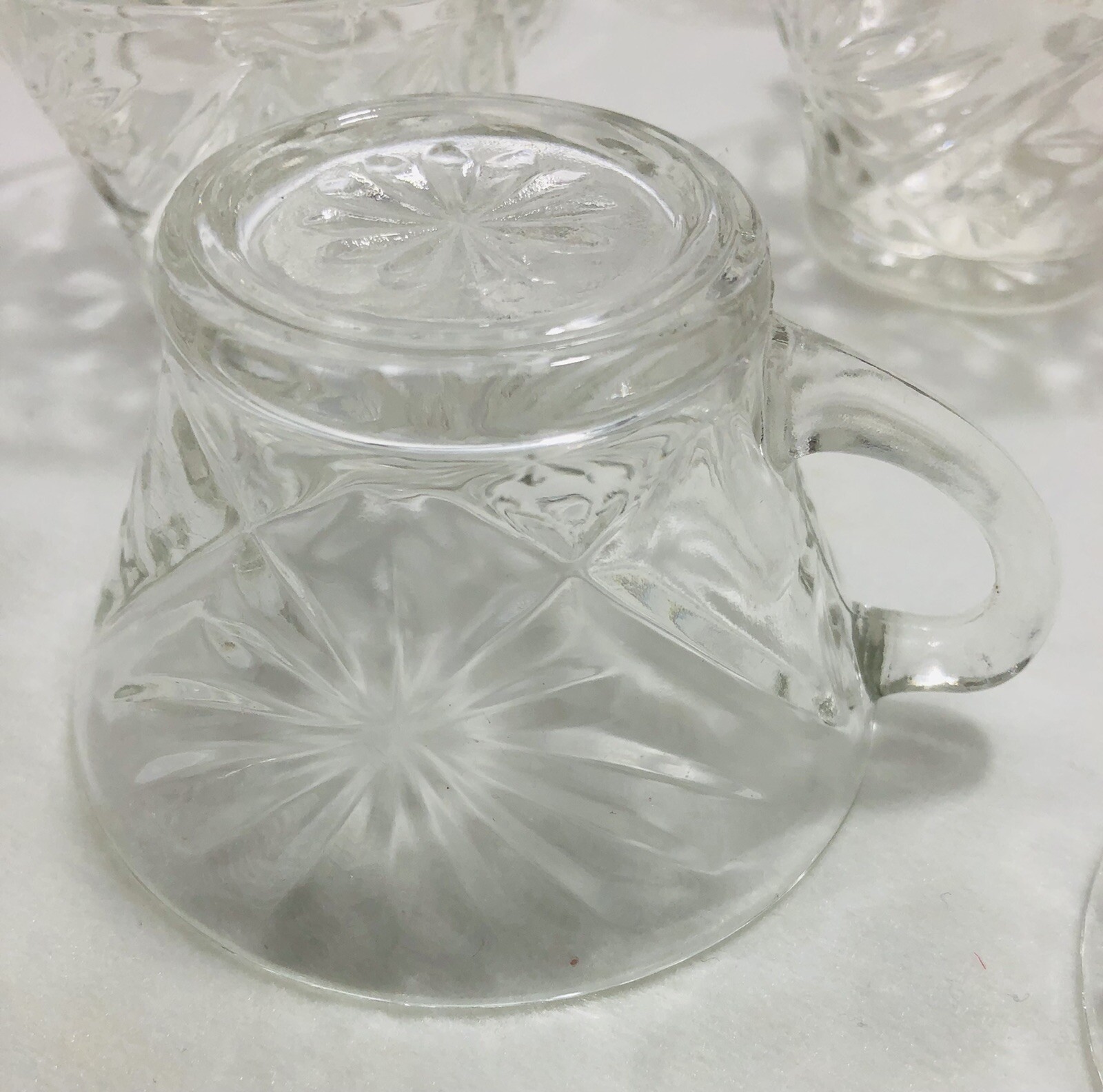 LE Smith Glass Pineapple Diamond Fan Punchbowl With Underplate