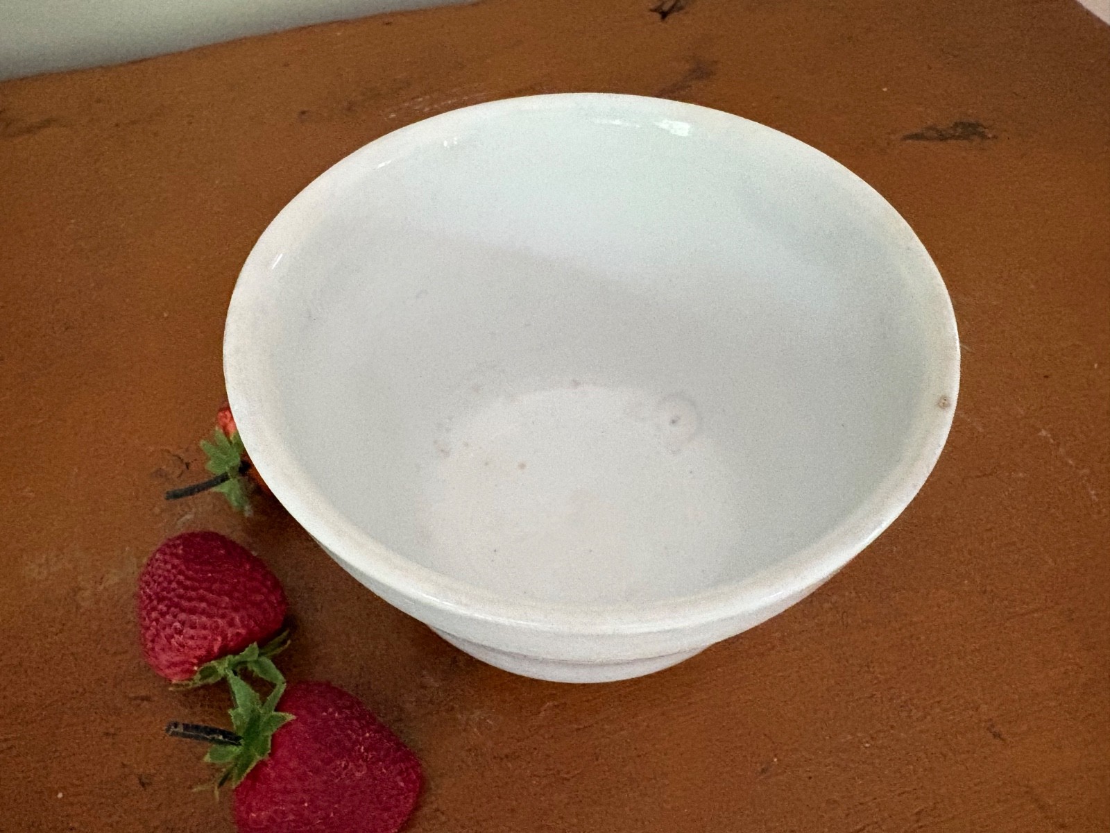 ATQ Chunky White Ironstone Pudding / Mixing Bowl – 5″ x 3.25″ – Small & Deep!
