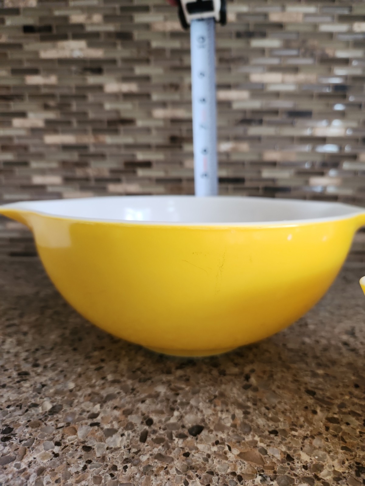 Vintage PYREX Daisy Yellow Cinderella Nesting Mixing bowls #443 & #441