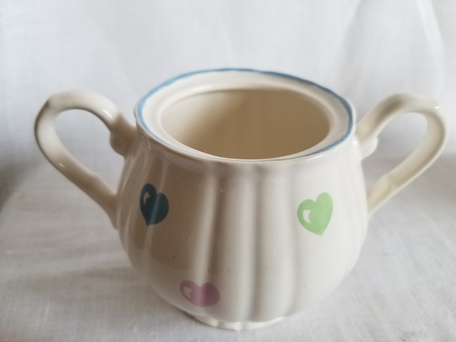 Tiffany & Co Limoges France Handpainted Pastel Hearts Creamer and Sugar Bowl