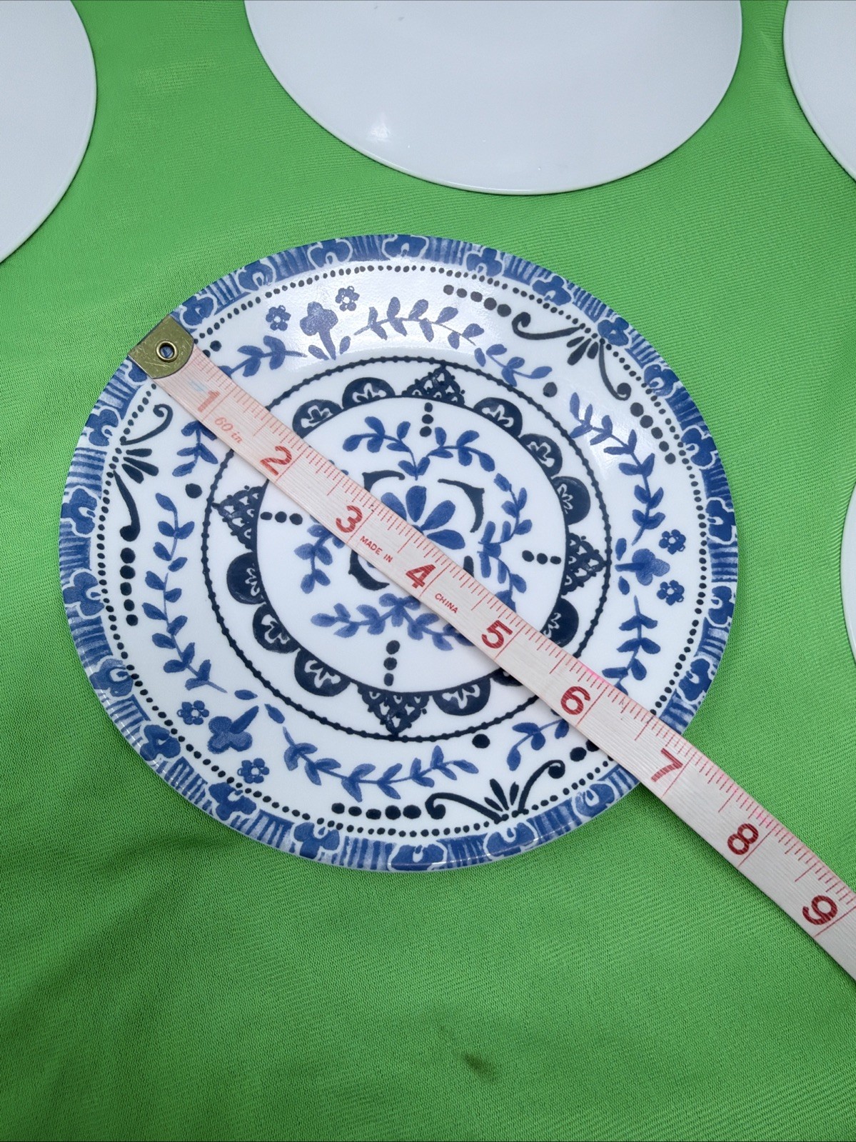 Set Of 6 Corelle Vitrelle Portofino Salad/Dessert Plates Blue Floral 6.75″
