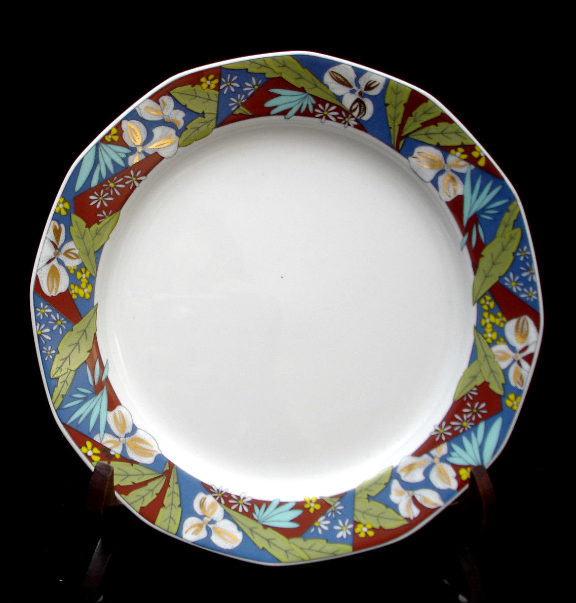 Blue / Rust / Green / Gold by Graf Von Henneberg DINNER PLATE 9 3/4″