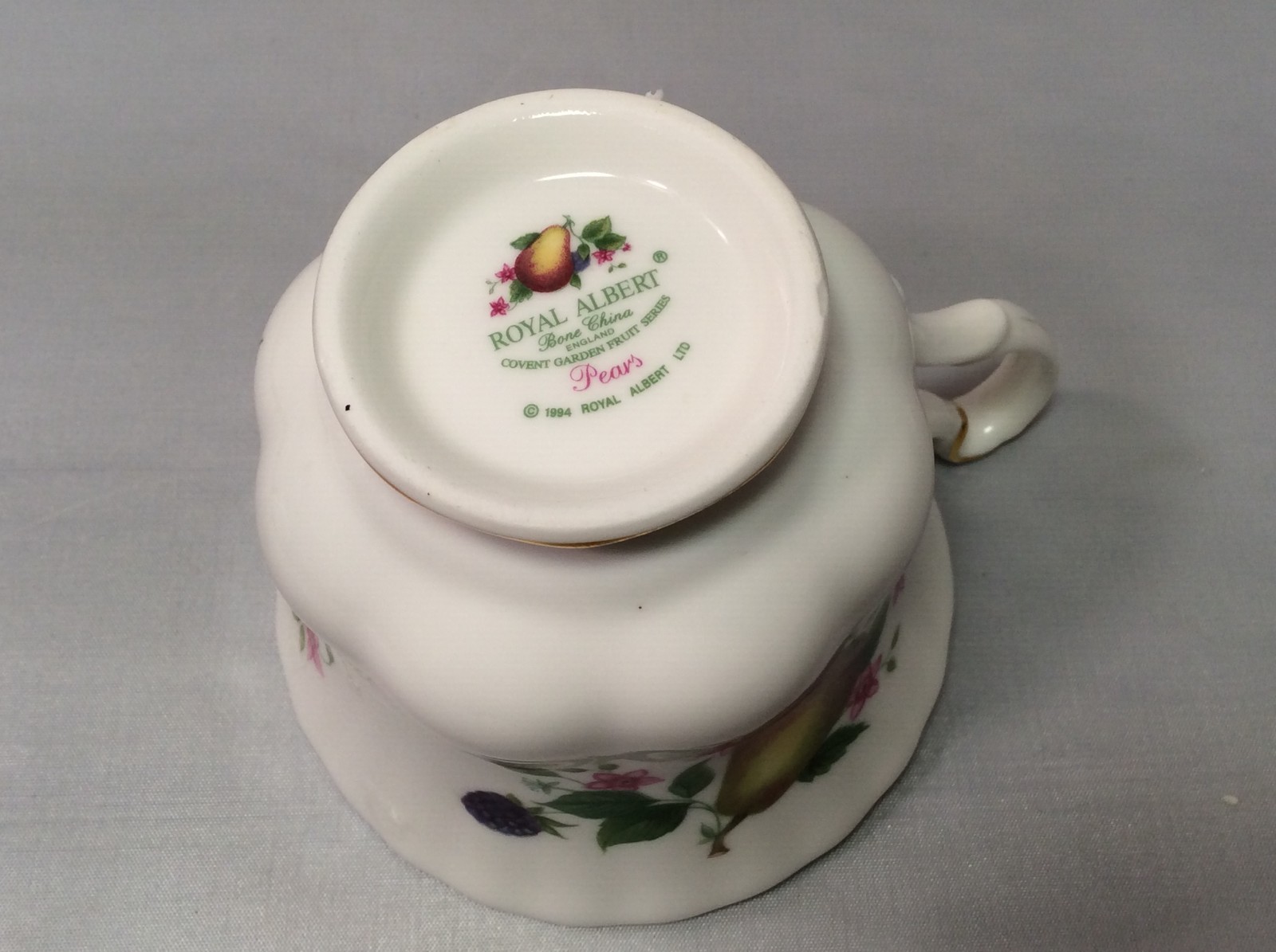 4 Fruit Royal Albert Bone China Teacups, Fruit Grapes, Peaches, Pears & Apples