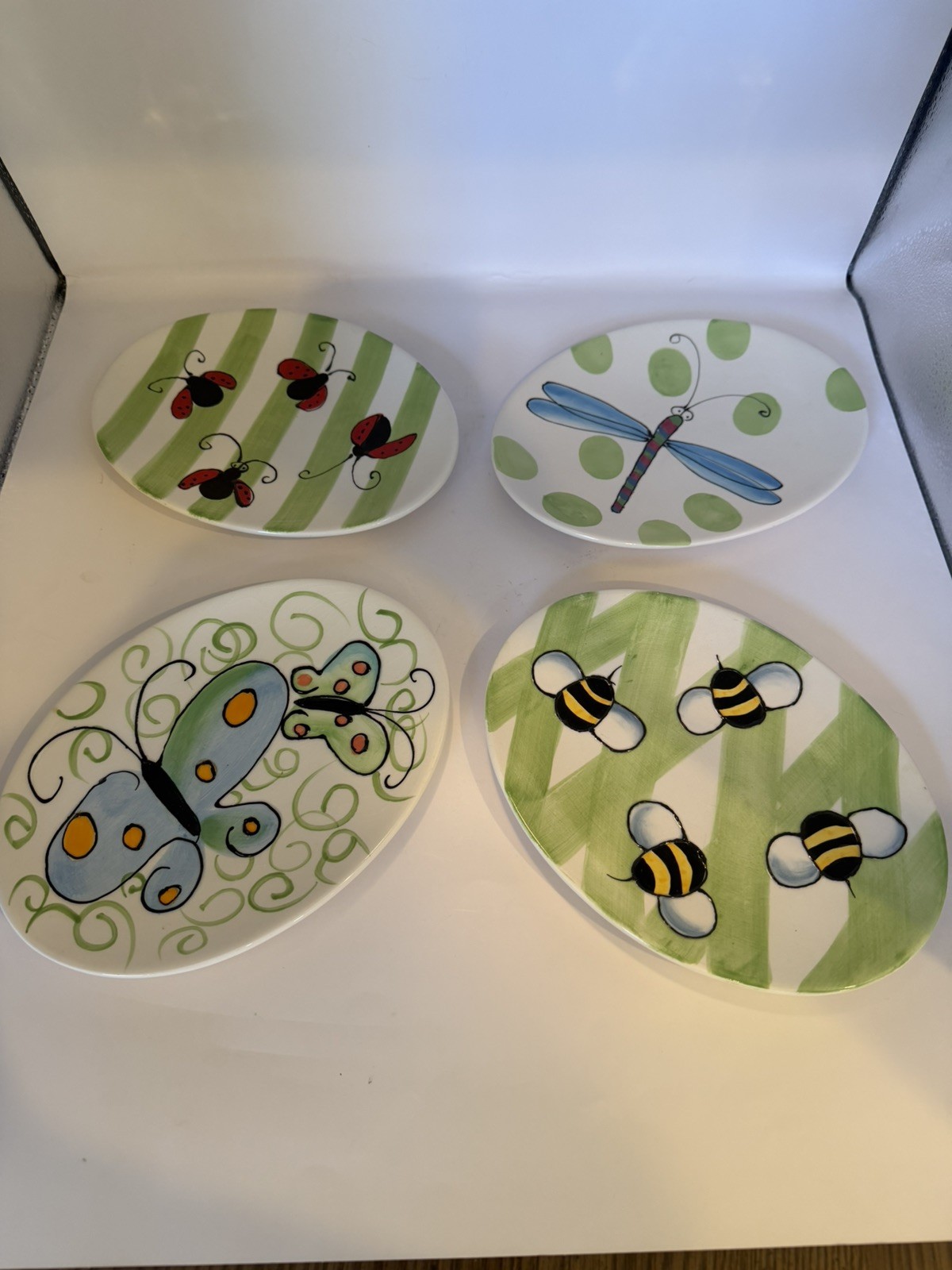 Vintage 4 Boston Warehouses Bugs Ń Bees Whimsical Plates by Jill Seale 6”x 8”