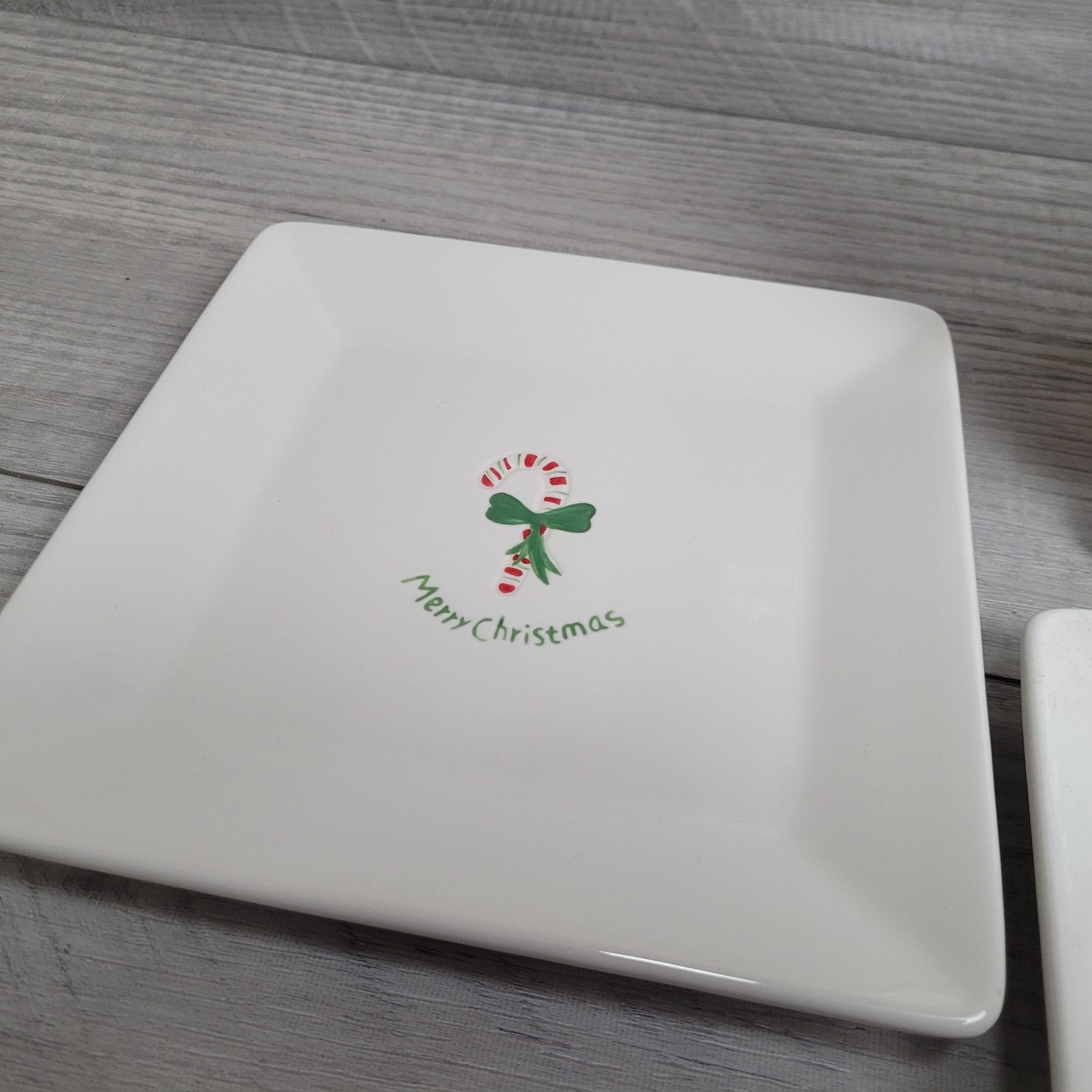 BIA Cordon Bleu | Set of 4 Square 7.25″ Dessert Plates | Christmas Theme