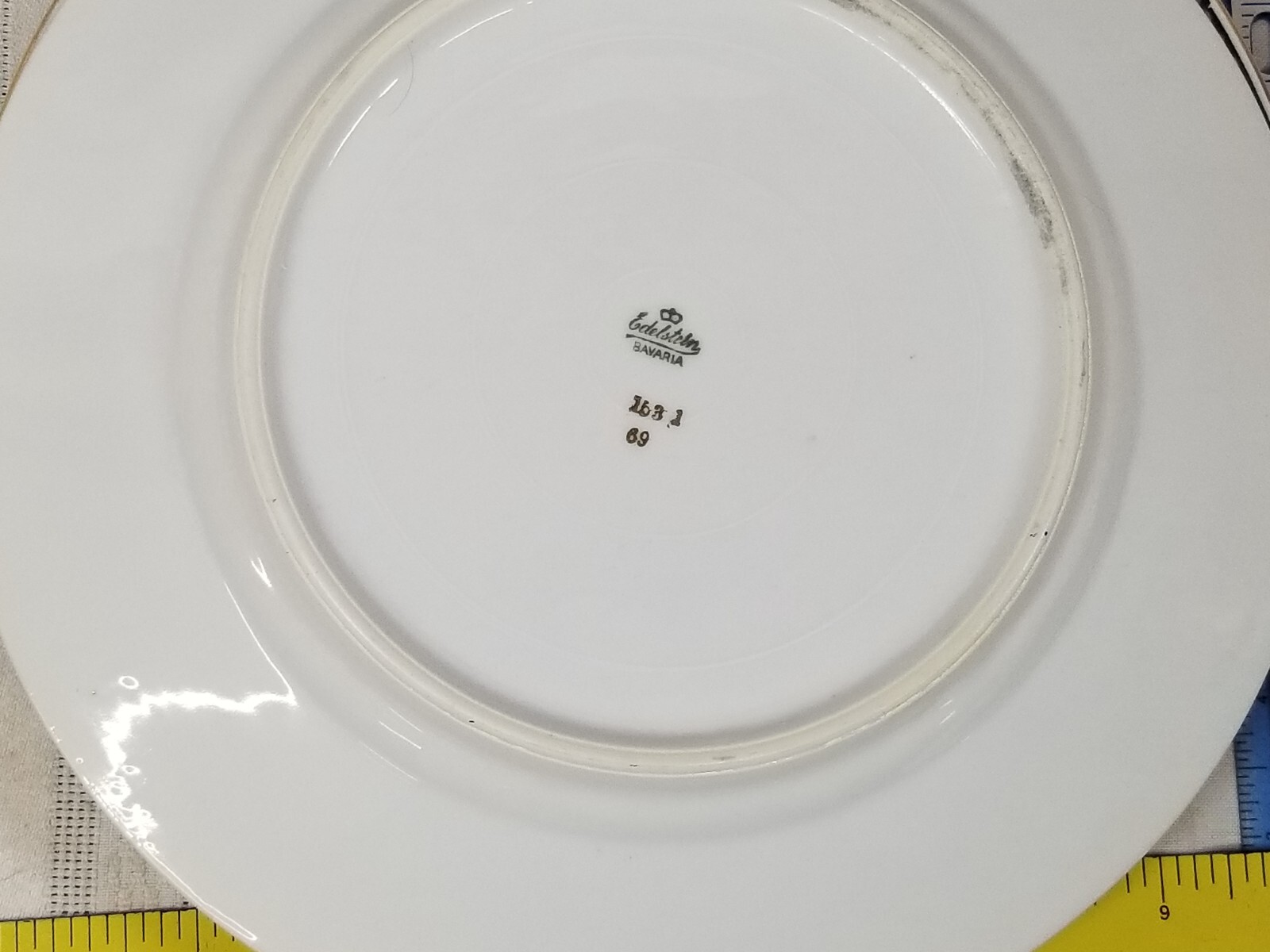 2 Edelstein China 1531 Floral Blue boarder Dinner / luncheon plates