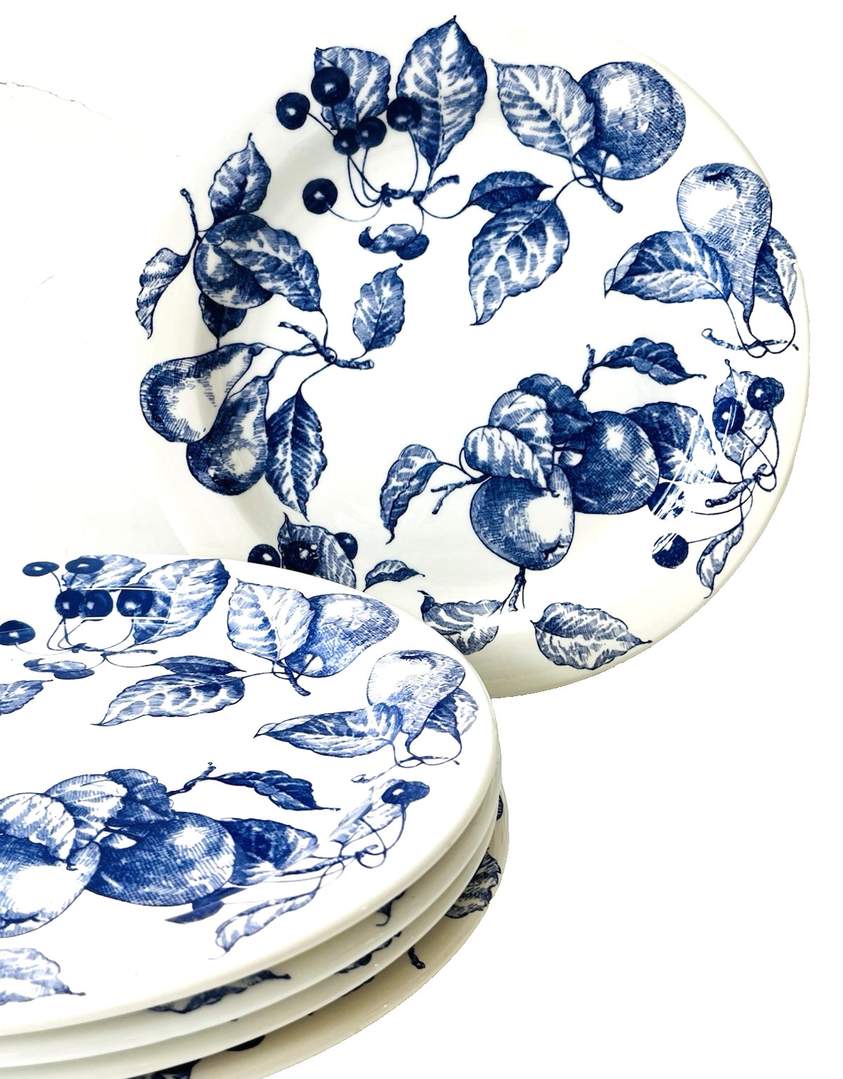 CERAMICA QUADRIFOGLIO ITALY BLUE & WHITE DINNER PLATE 10.25″ 5 AVAIL. VERY GOOD