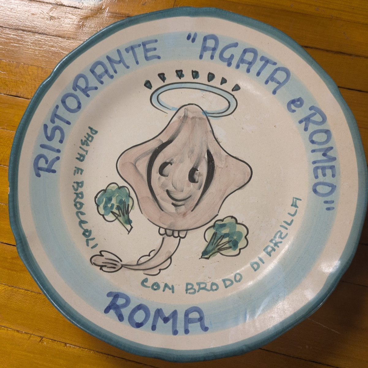 VTG Ristorante Agata e Romeo Rome Italy Ceramic Plate Michelin Restaurant Roma