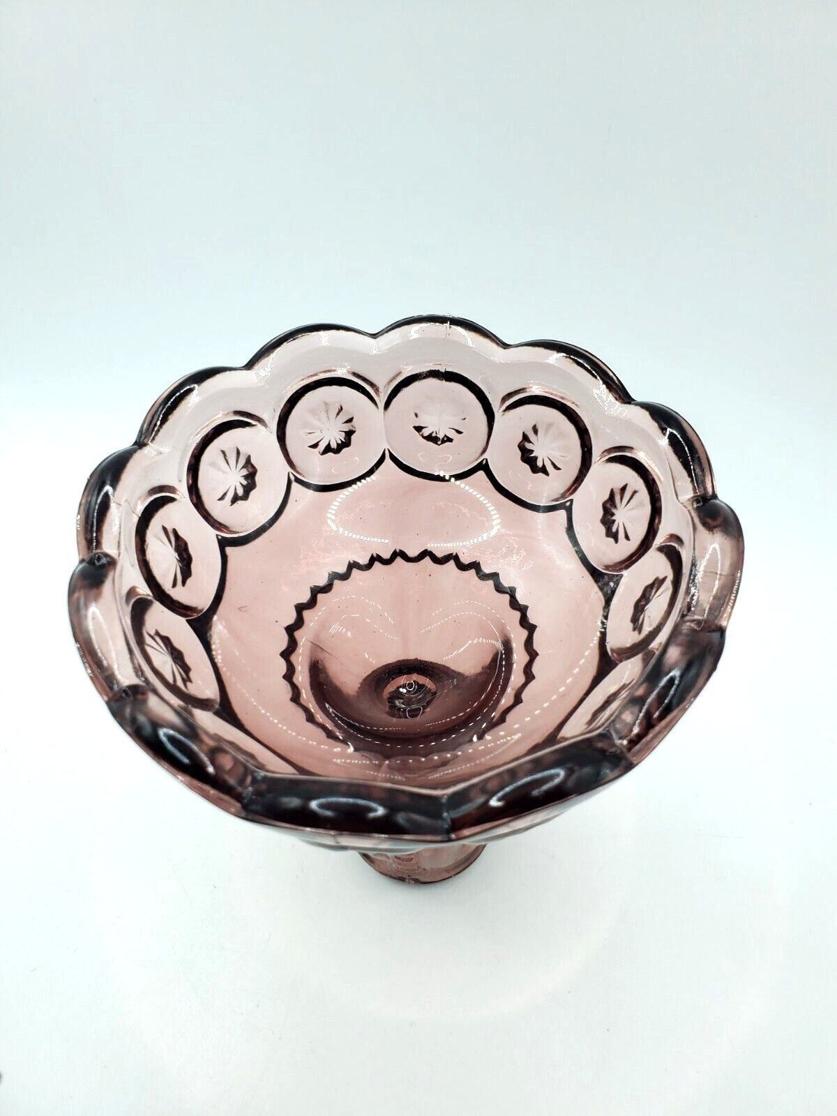 Vintage LE Smith Purple Amethyst Moon an Stars Candle Holder