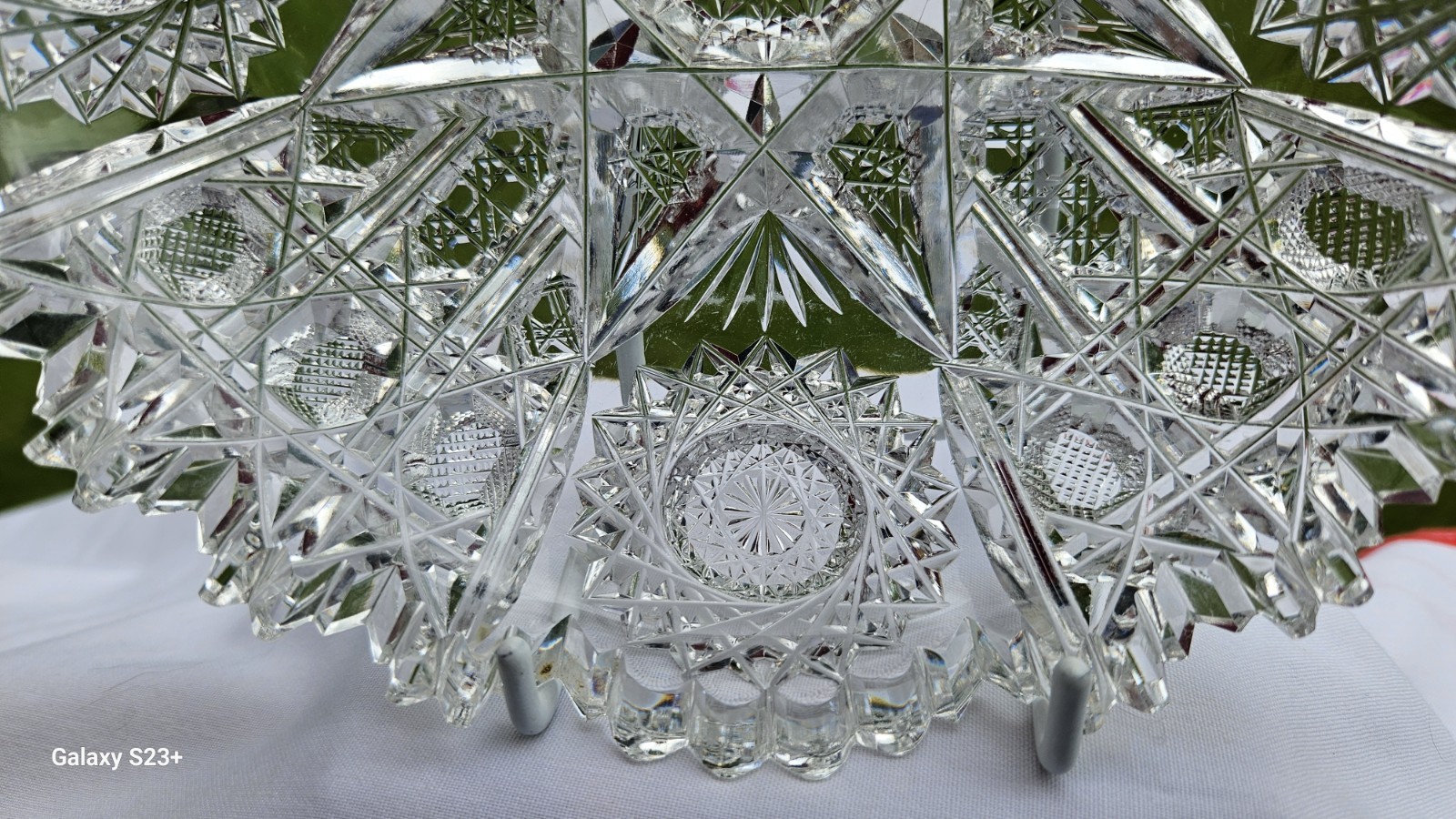 ABP Signed J. Hoare, Pattern Sparkler American Brilliant Cut Glass Small Dish