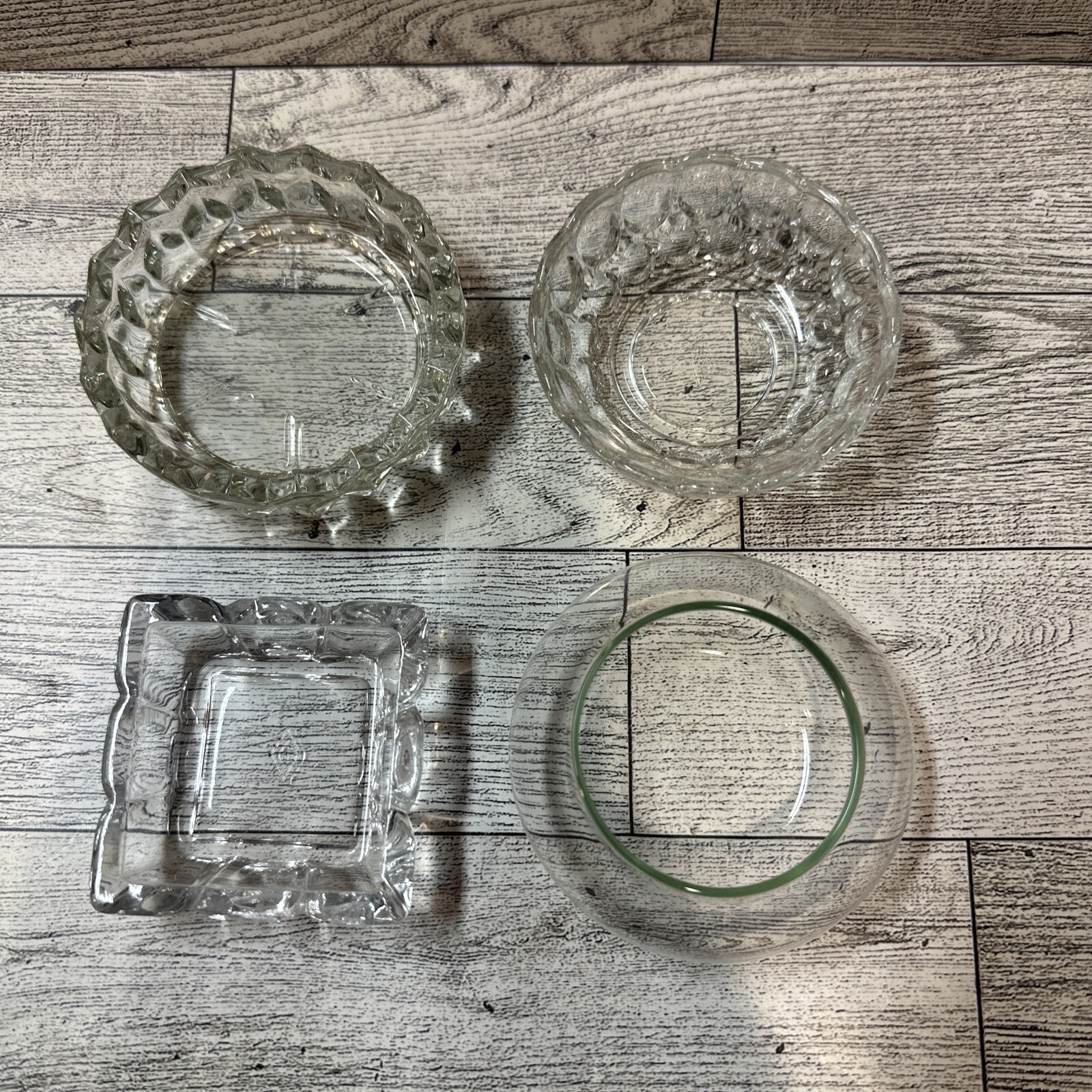 Assorted Clear Glass Bowls (Set of 4) Mixed Use 2.25″ to 3″ Size Range