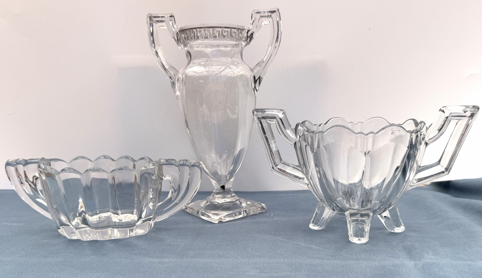 Complete 3-Piece Vintage & Antique American Pressed Glass Lot