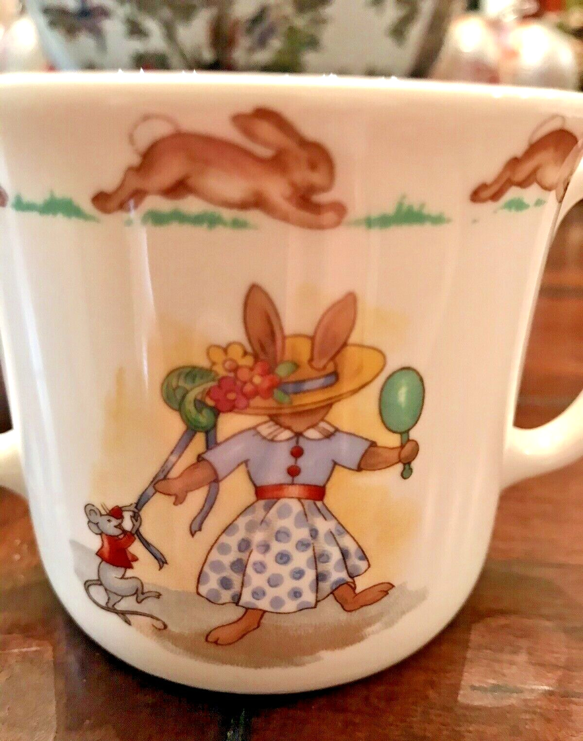 Royal Doulton Bunnykins 2-Handle Fine Bone China Children’s Cup Mug HAT SHOP