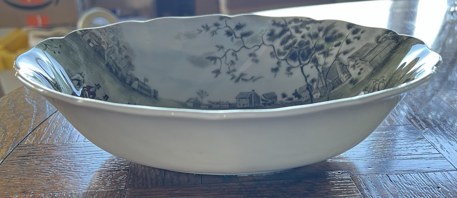 Johnson Bros Tally Ho Oval Vegetable Dish 7” x 9”. Mint Condition. 2 Available.