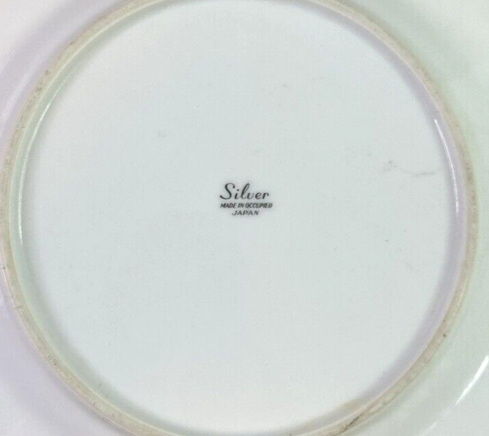 VTG Silver China Floral Design Made In Occupied Japan 10” Dinner Plate